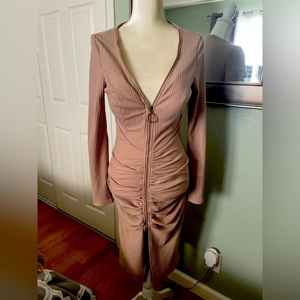 Zip up Midi Dress